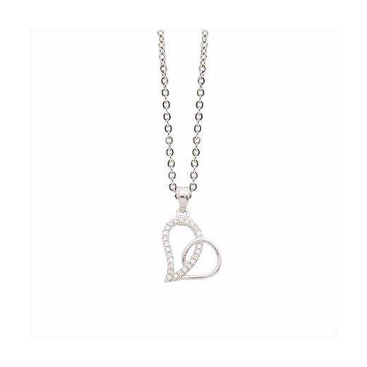 Colgante Acero - Plata Mujer P06559 Corazón C. Circonitas 42cm