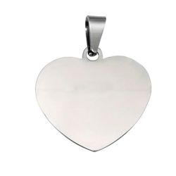 Colgante Acero SS 27x22mm 022229 Corazón Grabar