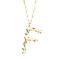 Colgante Bronce Dorada Mujer CO00415BRF Letra F En Brillo