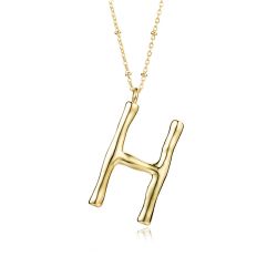 Colgante Bronce Dorada Mujer CO00415BRH Letra H En Brillo