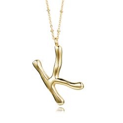 Colgante Bronce Dorada Mujer CO00415BRK Letra K En Brillo