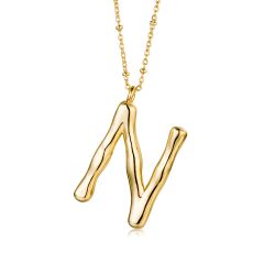 Colgante Bronce Dorada Mujer CO00415BRN Letra N En Brillo