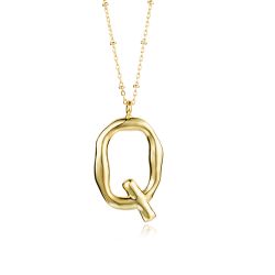 Colgante Bronce Dorada Mujer CO00415BRQ Letra Q En Brillo