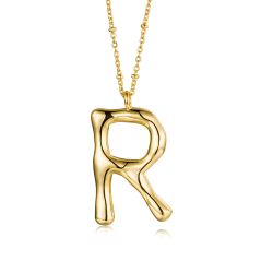 Colgante Bronce Dorada Mujer CO00415BRR Letra R En Brillo