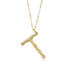 Colgante Bronce Dorada Mujer CO00415BRT Letra T En Brillo