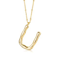 Colgante Bronce Dorada Mujer CO00415BRU Letra U En Brillo