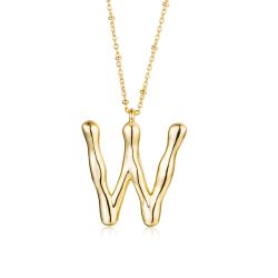 Colgante Bronce Dorada Mujer CO00415BRW Letra W En Brillo