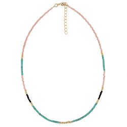 Colgante Bronce Dorado Mujer CBM0001DOOXXX Piedras Minerales Onix Negro