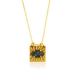 Colgante Bronce Dorado Mujer CBM0005DOLA Ojo Turco Piedra Mineral Labradorita