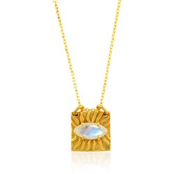 Colgante Bronce Dorado Mujer CBM0005DOPL Ojo Turco Piedra Mineral Piedra Luna