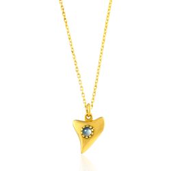 Colgante Bronce Dorado Mujer CBM0007DOCA Diente Tiburon C. Piedra Mineral Calcedonia