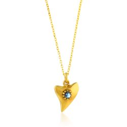 Colgante Bronce Dorado Mujer CBM0007DOPL Diente Tiburon C. Piedra Mineral Piedra Luna