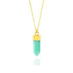 Colgante Bronce Dorado Mujer CBM0012DOAZ Piedra Mineral Amazonita
