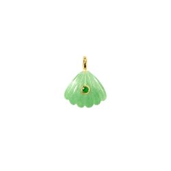 Colgante Bronce Dorado Mujer CTM0002DOAE Concha Piedra Mineral Aventurina Verde