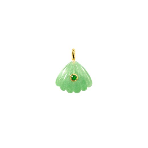 Colgante Bronce Dorado Mujer CTM0002DOAE Concha Piedra Mineral Aventurina Verde
