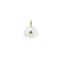 Colgante Bronce Dorado Mujer CTM0002DOBC Concha Piedra Mineral Cuarzo Blanco