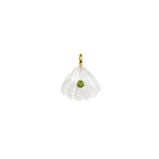 Colgante Bronce Dorado Mujer CTM0002DOBC Concha Piedra Mineral Cuarzo Blanco