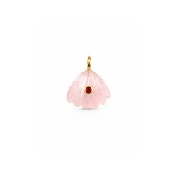 Colgante Bronce Dorado Mujer CTM0002DOCR Concha Piedra Mineral Cuarzo Rosa
