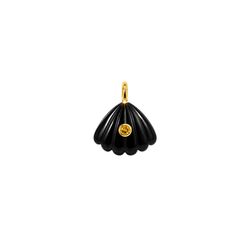 Colgante Bronce Dorado Mujer CTM0002DOOX Concha Piedra Mineral Onix Negro