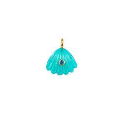 Colgante Bronce Dorado Mujer CTM0002DOTU Concha Piedra Mineral Turquesa