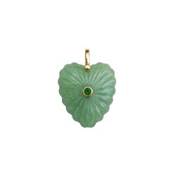 Colgante Bronce Dorado Mujer CTM0003DOAE Corazón Piedra Mineral Aventurina Verde