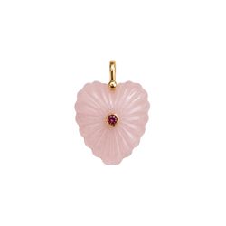 Colgante Bronce Dorado Mujer CTM0003DOCR Corazón Piedra Mineral Cuarzo Rosa