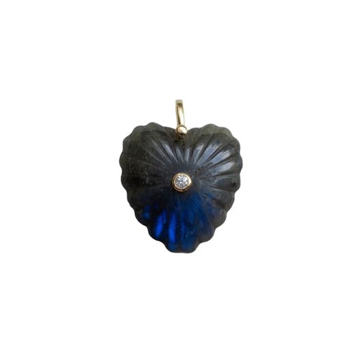 Colgante Bronce Dorado Mujer CTM0003DOLA Corazón Piedra Mineral Labradorita