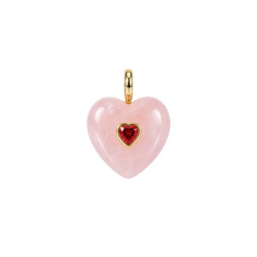 Colgante Bronce Dorado Mujer CTM0004DOCR Corazón Piedra Mineral Cuarzo Rosa