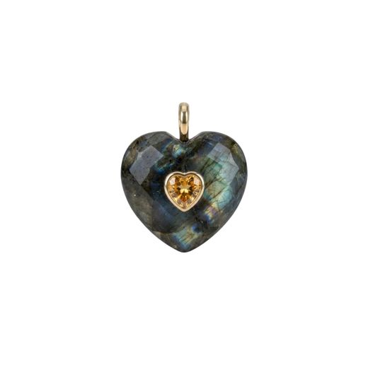 Colgante Bronce Dorado Mujer CTM0004DOLA Corazón Piedra Mineral Labradorita