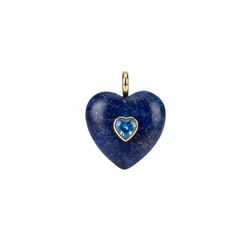 Colgante Bronce Dorado Mujer CTM0004DOLP Corazón Piedra Mineral Lapislázuli