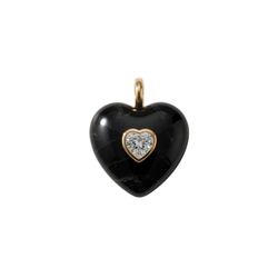 Colgante Bronce Dorado Mujer CTM0004DOOX Corazón Piedra Mineral Onix Negro