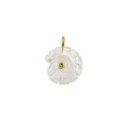 Colgante Bronce Dorado Mujer CTM0005DOBC Caracol Piedra Mineral Cuarzo Blanco