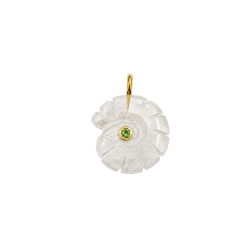 Colgante Bronce Dorado Mujer CTM0005DOBC Caracol Piedra Mineral Cuarzo Blanco