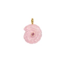Colgante Bronce Dorado Mujer CTM0005DOCR Caracol Piedra Mineral Cuarzo Rosa