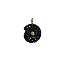 Colgante Bronce Dorado Mujer CTM0005DOOX Caracol Piedra Mineral Onix Negro