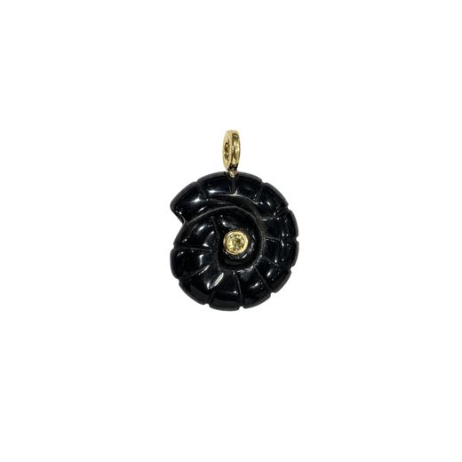 Colgante Bronce Dorado Mujer CTM0005DOOX Caracol Piedra Mineral Onix Negro