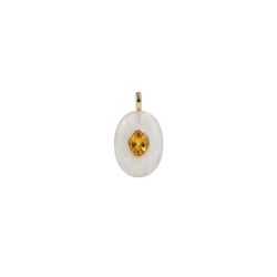 Colgante Bronce Dorado Mujer CTM0009DOBC Piedra Mineral Cuarzo Blanco