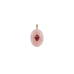Colgante Bronce Dorado Mujer CTM0009DOCR Piedra Mineral Cuarzo Rosa