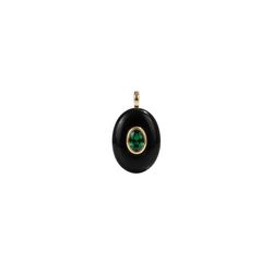 Colgante Bronce Dorado Mujer CTM0009DOOX Piedra Mineral Onix Negro
