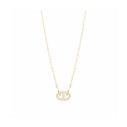 Colgante Bronce Dorado Mujer N24277GP Óvalo C. Circonitas 40+5cm