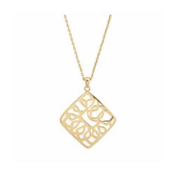Colgante Bronce Dorado Mujer N26114GP Rombo Calado En Brillo 42cm