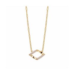 Colgante Bronce Dorado Mujer N26225GP Rombo Calado C. Circonitas 42cm