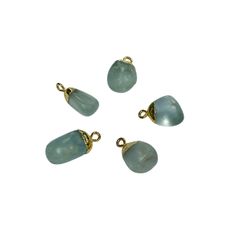 Colgante Bronce Dorado Piedra Mineral Calcedonia CGM0025BRCA (1) Unidad