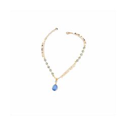 Colgante Bronce Dorado Sovrani Mujer J11506 Piedra Azul 40+5cm