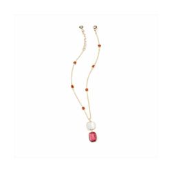 Colgante Bronce Dorado Sovrani Mujer J11522 Piedras Roja Bicolor Blanca 40+5cm