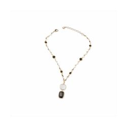 Colgante Bronce Dorado Sovrani Mujer J11558 Piedra Negra Bicolor Blanca 40+5cm