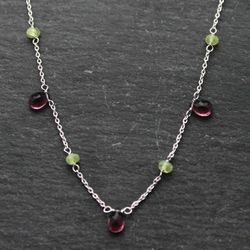 Colgante Bronce Mujer COM0020BRRHAM Piedras Minerales Rubí+Peridot