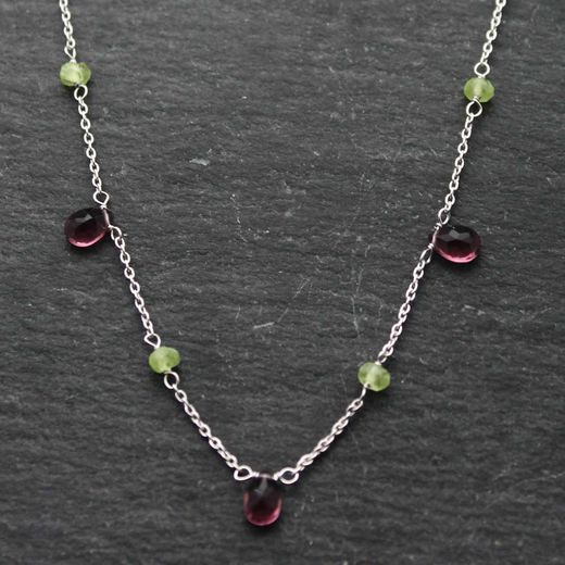 Colgante Bronce Mujer COM0020BRRHAM Piedras Minerales Rubí+Peridot