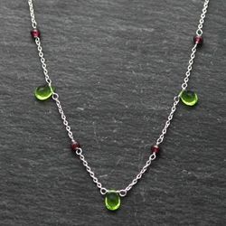 Colgante Bronce Mujer COM0020BRRHPE Piedras Minerales Peridot + Granate