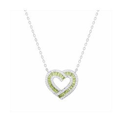Colgante Bronce Mujer N25076EM Corazón C. Circonitas Verdes Bicolor Blancas 42+5cm